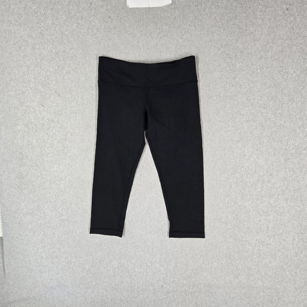 Lululemon Women Activewear Pants 6 Black‎ Yoga Legging Slim 19" Inseam Logo